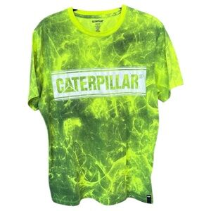 Caterpillar Tee - Neon Green Tie-Dye T-Shirt - M
